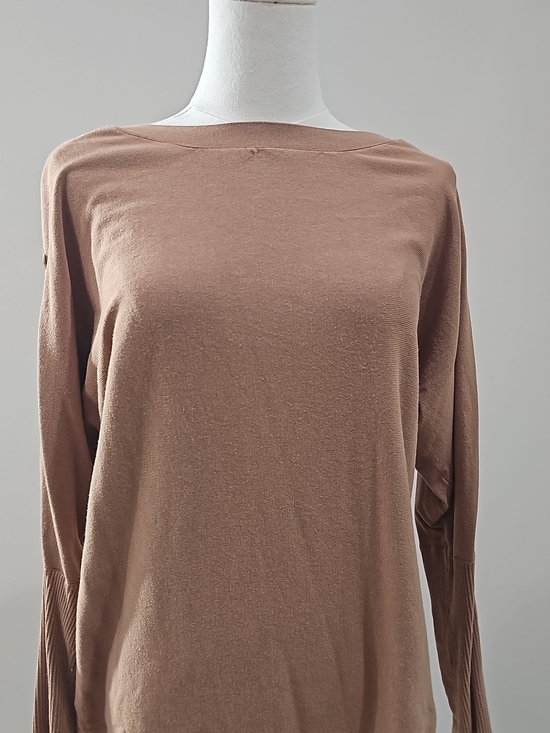 Anne Klein Sweaters - Anne Klein Sweater Size M Camel Brown Dolman Gold Buttons Batwing